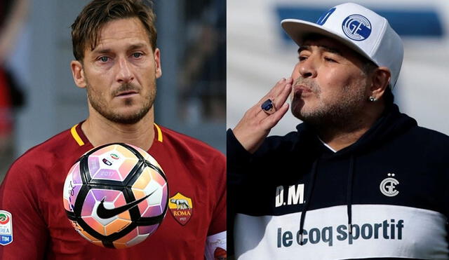 Totti se rindió ante Diego Maradona.