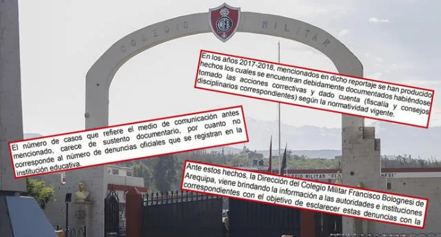 Ejército se pronuncia sobre denuncias en colegio militar de Arequipa