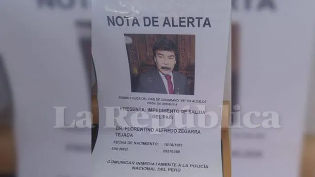 En frontera pegan afiches de exalcalde de Arequipa Alfredo Zegarra para evitar fuga