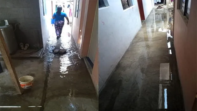 Rotura de tubería inunda viviendas en dos distritos limeños [VIDEO]