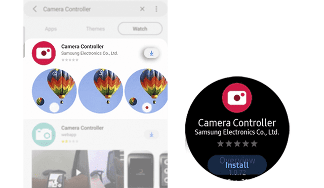 Cómo instalar Camera Controller en tu reloj. | Foto: Samsung