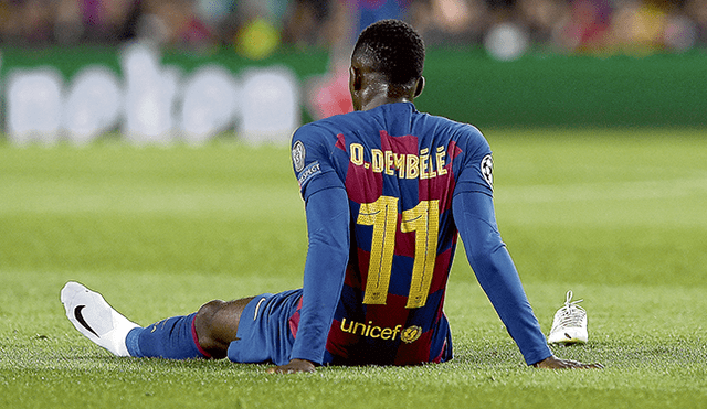 Duro. Dembélé se pierde lo que resta de la temporada. Foto: AFP.