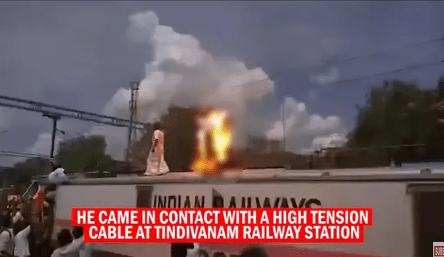 Youtube: pánico por hombre que sube a un tren y estalla en llamas