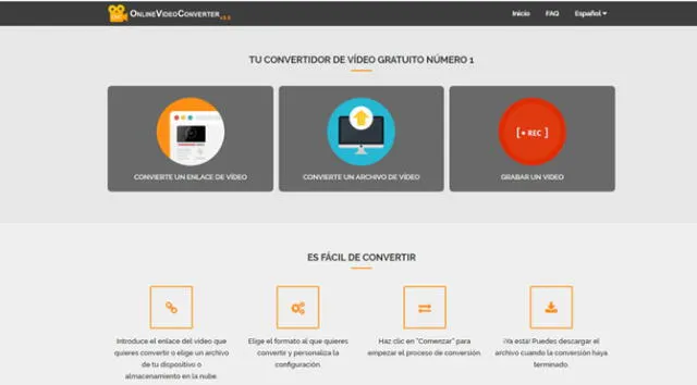 OnlineVideoConverter es la web más utilizada para descargar contenido de YouTube.