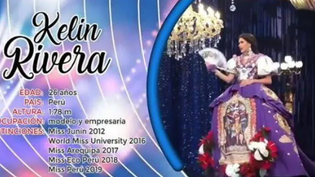 Miss Universo 2019: la aspirante peruana Kelin Rivera utilizará traje con imagen del Señor de los Milagros