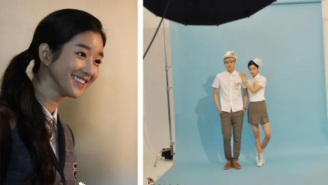 Seo Ye Ji y EXO para la marca de uniformes y ropa juvenil IVY CLUB. Foto: Naver