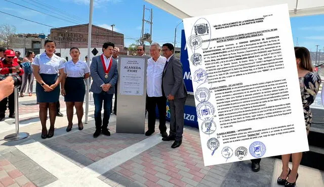 Convenio consiste de una donación para SMP valorizada en más de 4 millones de soles para la remodelación de la Av. Fiori y de la calle Fonia. Foto: DIfusión