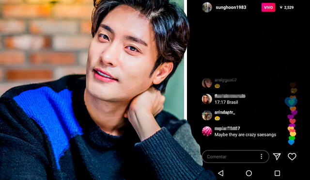 El actor coreano Sung Hoon se durmió durante streaming de Instagram. Crédito: fotocomposición