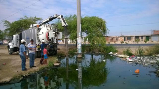 Aguas residuales inundan asentamiento Humano. Foto: La República.