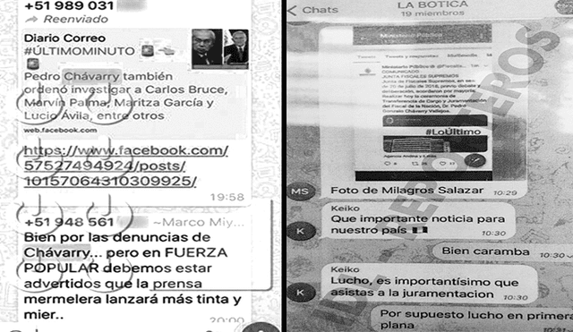 Nuevo chat La Botica confirma vínculos entre fujimorismo y Chávarry