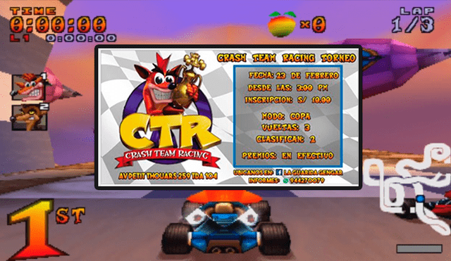 Torneo de ‘Crash Car’: Hoy se celebra segunda edición de Crash Team Racing League a las 3 p.m