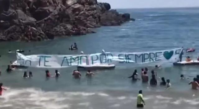 Facebook: joven enamorado hizo locura de amor en playa de Arequipa [VIDEO]