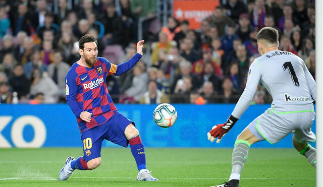 Lionel Messi vuelve a los entrenamientos grupales con el Barcelona. Foto: AFP