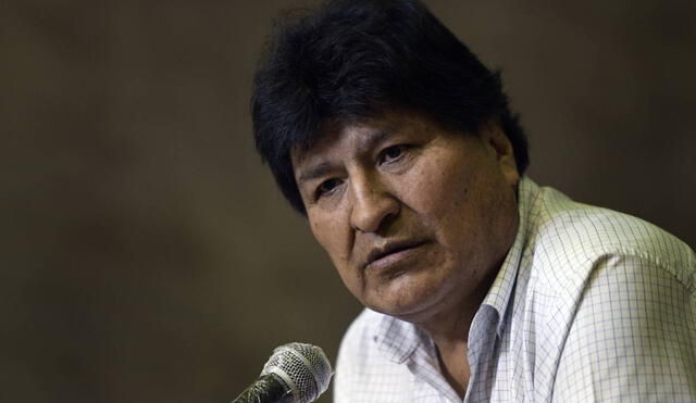 Evo Morales en una conferencia de prensa en Argentina. Foto: AFP