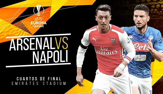 Arsenal derrotó 2-0 al Napoli por los cuartos de la Europa League [RESUMEN]