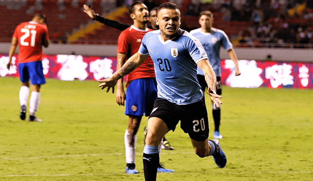 Jonathan Rodríguez anotó un gol agónico para darle la victoria a Uruguay ante Costa Rica. (Foto: Twitter Selección Uruguay)