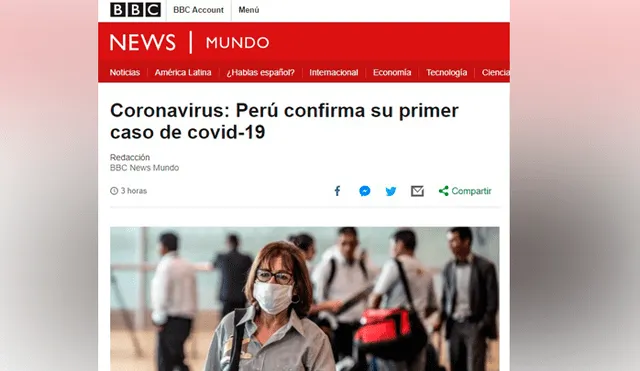 Medios internacionales sumaron el primer caso de coronavirus en Perú a los más de 100.000 casos de COVID-19 en el mundo. (Foto: Composición)