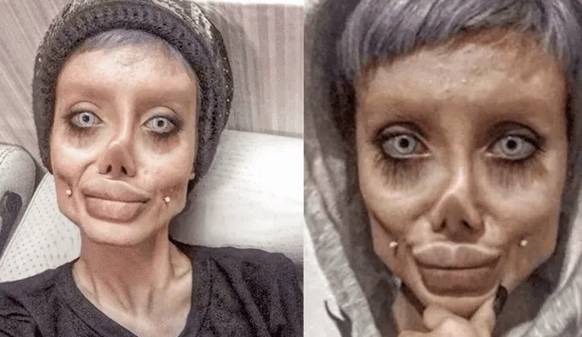 Instagram: Asombro por el verdadero rostro de la 'Angelina Jolie Zombie' [FOTOS]