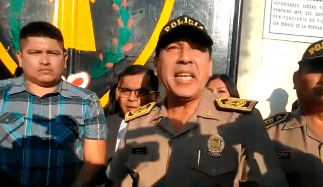 Jefe de la I Macrorregión Policial Piura-Tumbes, Lucas Nuñez, brindó declaraciones.