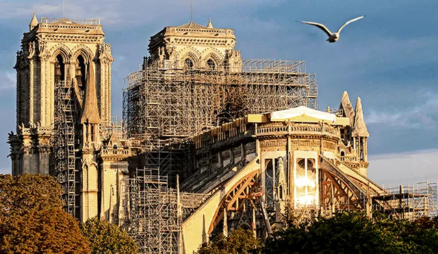 Arquitectura. Estado actual de la catedral de Notre Dame, en París. Continúan los procesos de restauración.