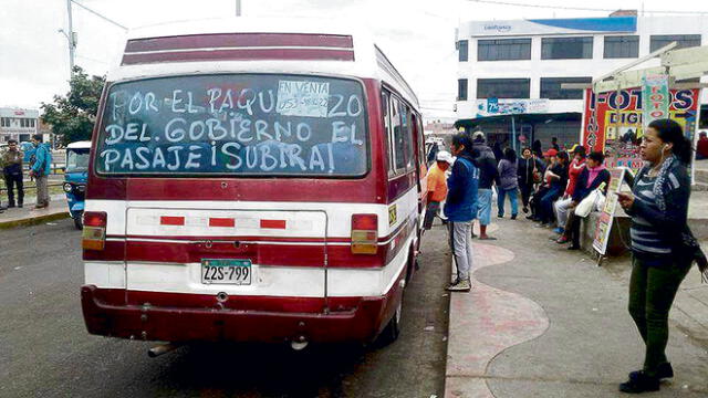 Moquegua: Transportistas subirán en S/ 0.20 pasaje urbano en Ilo