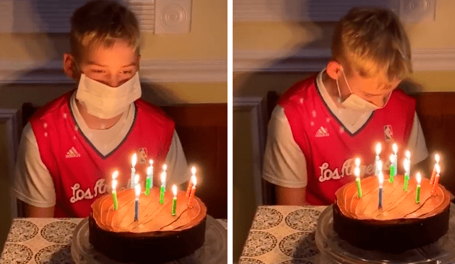 TikTok viral: Niño apaga las velas de su torta de cumpleaños de