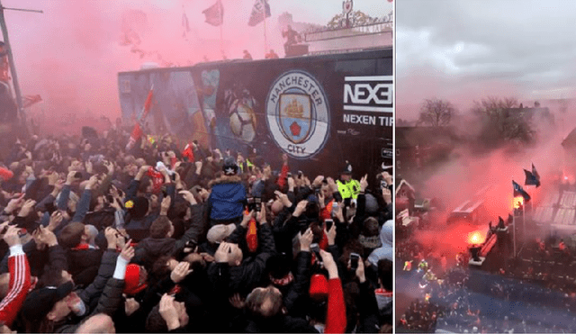 YouTube: Hinchas del Liverpool dieron violento recibimiento al plantel del Manchester City