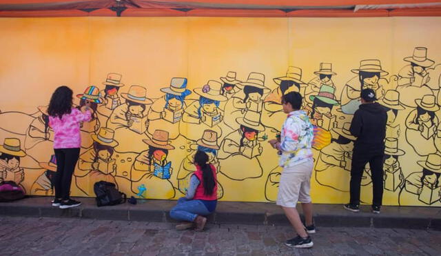 Escolares de Cusco pintan mural de 200 metros sobre la igualdad y la identidad