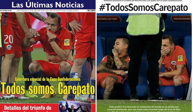 Portadas de diarios chilenos sufren la derrota contra Alemania en la Copa Confederaciones 