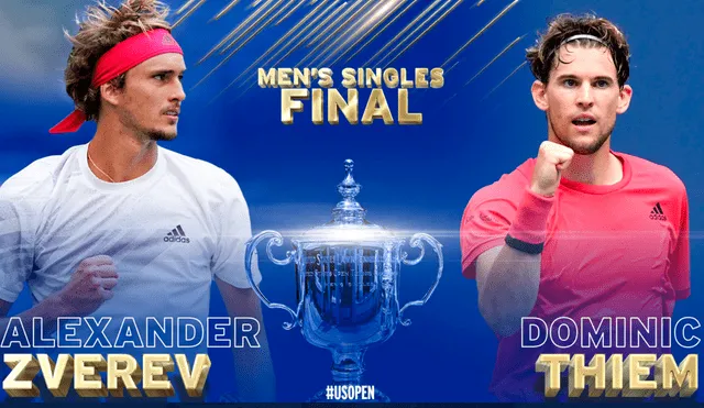 Alexander Zverev vs. Dominic Thiem juegan por la final de la US Open de Estados Unidos. Foto: Twitter US Open Tennis