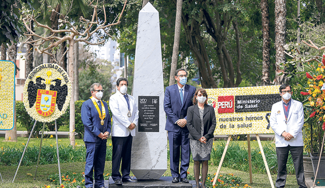 Obelisco. Presidente Vizcarra estuvo en homenaje a médicos. (Foto: SEPRES)