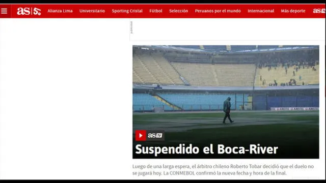 Boca vs River: prensa internacional informó así la suspensión de la final de la Libertadores [FOTOS]