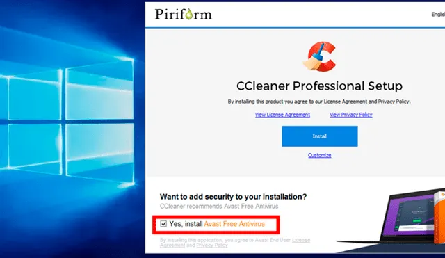 Muchos usuarios de CCleaner se han preguntando si sigue siendo seguro instalar la aplicación tras ser calificado como "potencialmente indeseado" por Windows Defender. Imagen: Microsoft/Piriform.