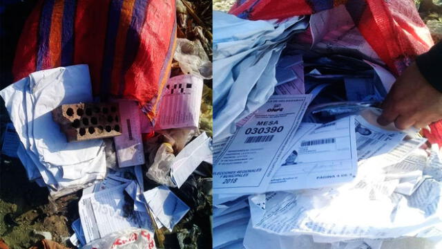 Lambayeque: encuentran material electoral cuando era desechado por desconocidos