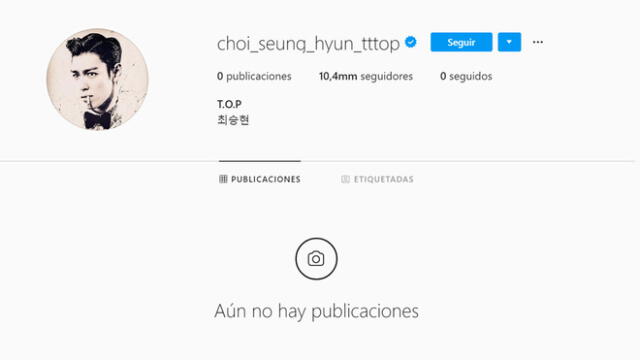 BIGBANG: La cuenta de Instagram de T.O.P ahora se muestra vacía.