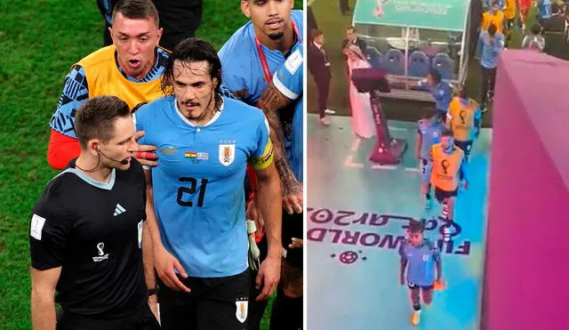 Edinson Cavani se pronunció sobre los actos en contra del VAR y el árbitro en el Mundial. Foto: EFE/captura/Twitter