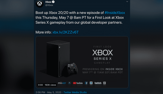 Sigue la transmisión EN VIVO de Xbox 20/20. Un nuevo Inside Xbox dedicado a mostrar por completo la Xbox Series X.