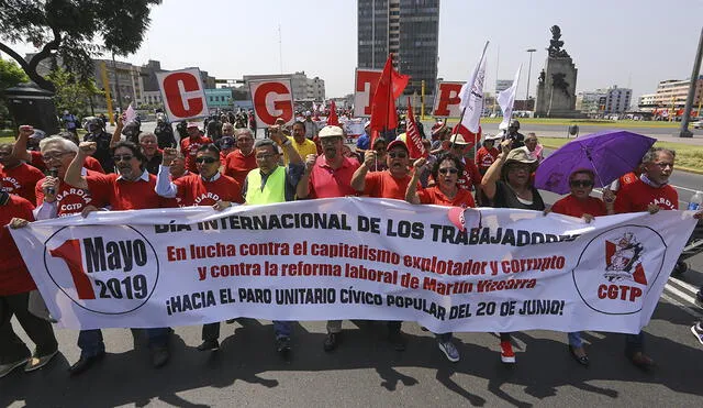 CGTP conmemora con marcha el "Día del Trabajo" [FOTOS]