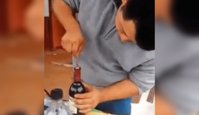 Facebook: el ingenioso truco para abrir una botella de vino, que dejó a miles sorprendidos [VIDEO]