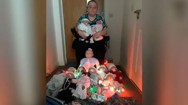 Bev Roberts asegura que desde que llegaron los muñecos a su vida, dejó de padecer ansiedad y ataques de pánico. Foto: Difusión