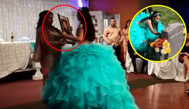 Facebook: quinceañera baila con foto de su padre fallecido [VIDEO]