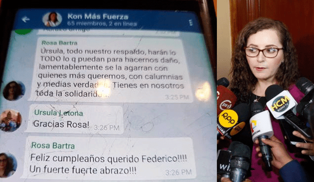 Rosa Bartra se pronuncia sobre chat que confirma parcialidad en comisión Lava Jato