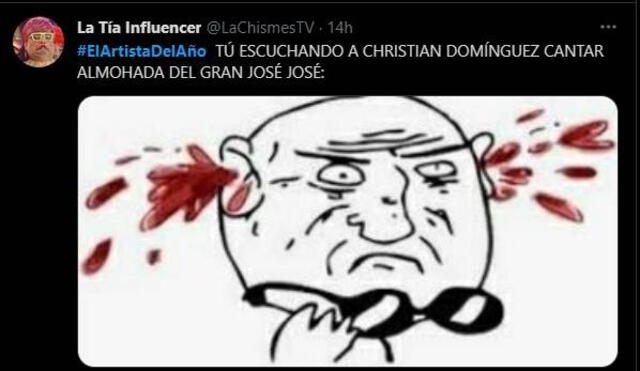 Usuarios muestran su descontento con presentación de Christian Domínguez. Foto: captura Twitter