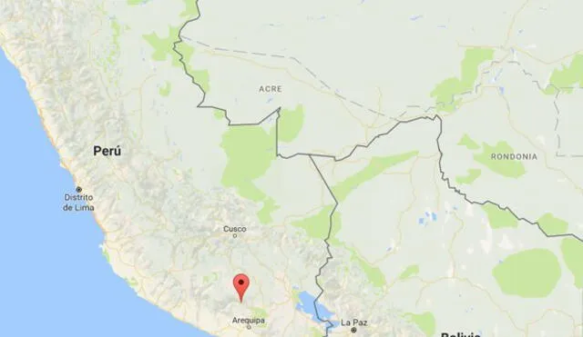 Sismo de 3.9 se sintió esta tarde en Arequipa 