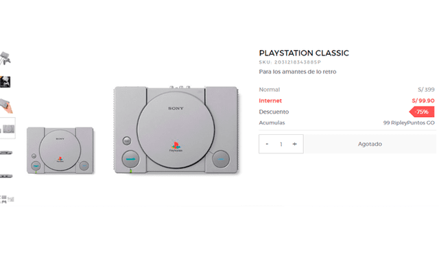 PlayStation Clasic a menos de 100 soles por Navidad en tiendas locales.