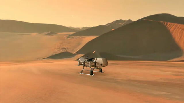 NASA enviará desde Estados unidos al robot Dragonfly a una luna de Saturno buscando el origen de la vida. Foto: NASA