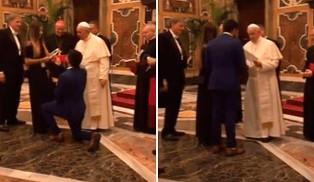 YouTube: joven sorprendió al pedir la mano de su novia frente al Papa Francisco [VIDEO]
