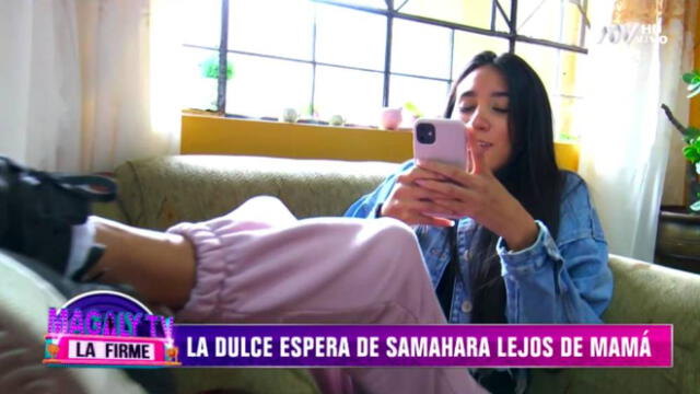 Samahara Lobatón indicó que por el momento solventa los gastos de su nueva familia con su trabajo en redes sociales. 
 (Foto: Captura ATV)