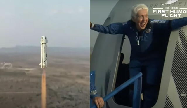Wally Funk llegó este 20 de julio al espacio. Capturas de video: Blue Origin