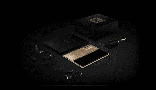 Los accesorios que incluye el Samsung W21 5G en la caja. Foto: Samsung
